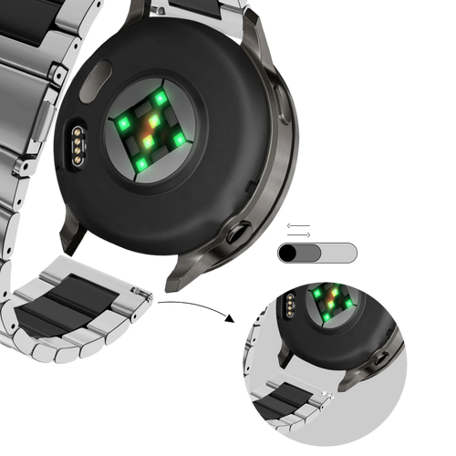 Bandz Correa acero 'Classic' Garmin Forerunner 245 (plateado/negro)