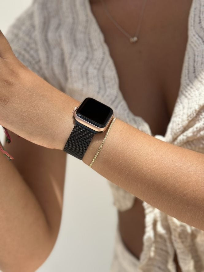 Correa milanesa xoxo Wildhearts Apple Watch (negro)