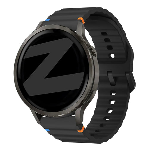 Bandz Garmin Vivoactive 4s Silicone Strap 'Wave' (Black)