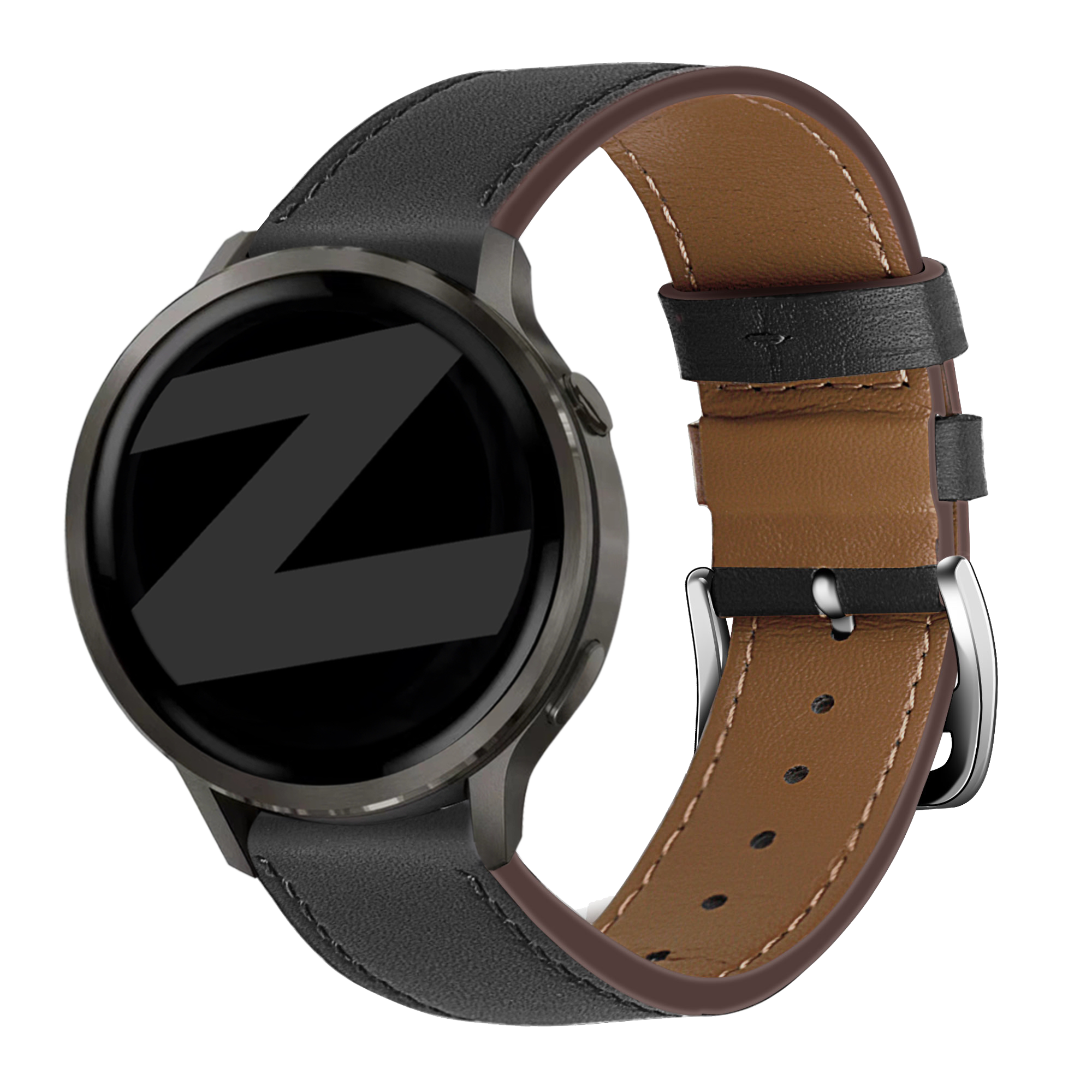 Bandz Correa cuero 'Wave' Garmin Vivoactive 4 (negro)