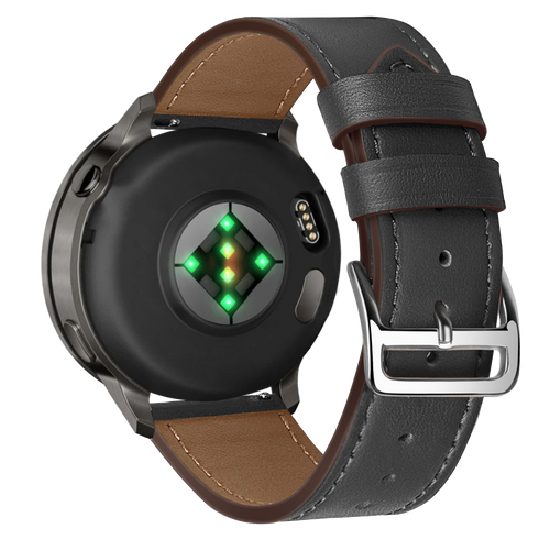 Bandz Garmin Forerunner 265 Leather Strap 'Deluxe' (Black)