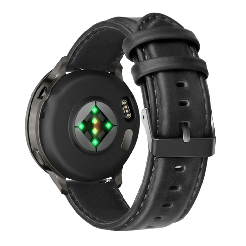 Bandz Garmin Forerunner 265 Leather Strap 'Classic' (Black)