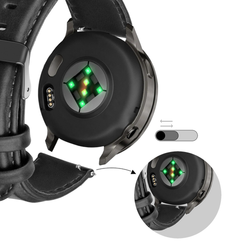 Bandz Garmin Venu 2 Plus Leather Strap 'Classic' (Black)