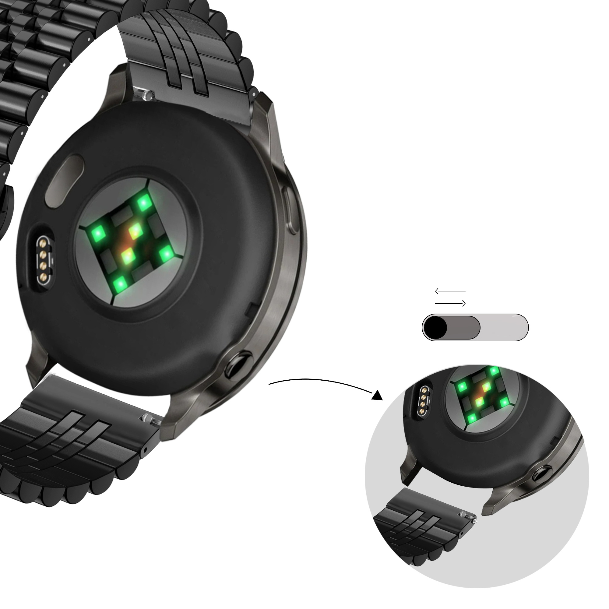 Bandz Correa acero 'Jubilee' Garmin Venu SQ 2 (negro)