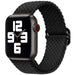Correa nylon fruncido Apple Watch (negro)